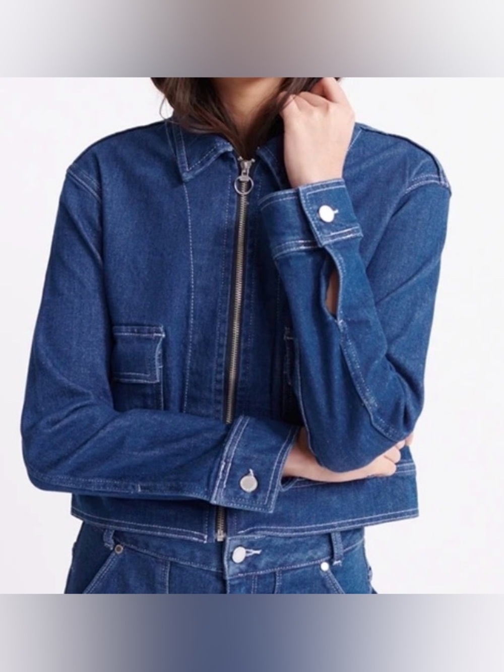 ✨Hot Pick✨ Superdry Women’s Cropped Denim Zip Jacket Size 10